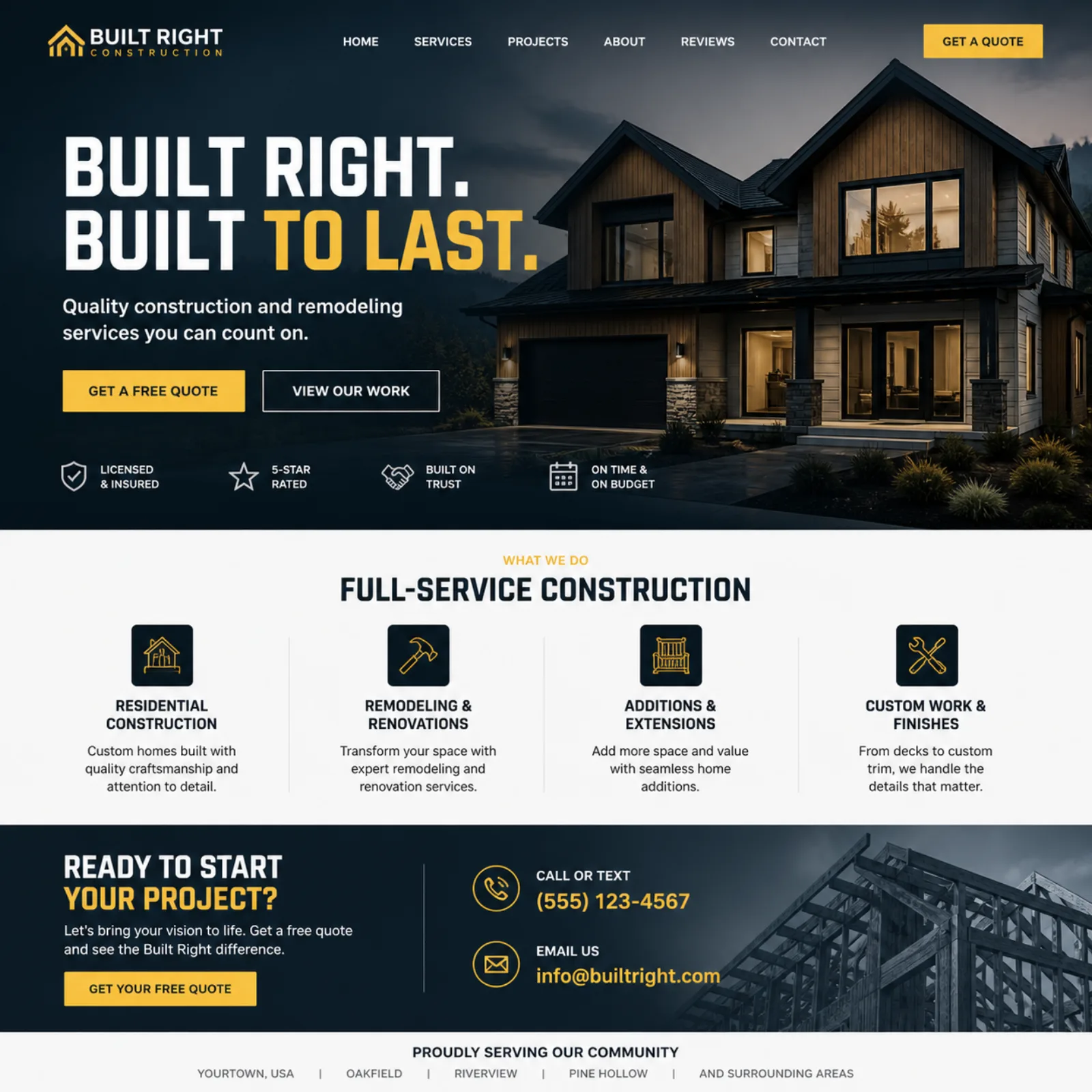 Home renovation company website built by Slash showing project-focused homepage designed to capture high-intent renovation leads